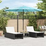 vidaXL Parasol de jardin avec mât en acier bleu 324x324x247 cm
