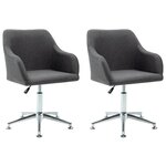vidaXL Chaises pivotantes à manger lot de 2 gris foncé tissu