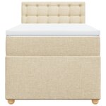 vidaXL Sommier à lattes de lit avec matelas Crème 100x200 cm Tissu