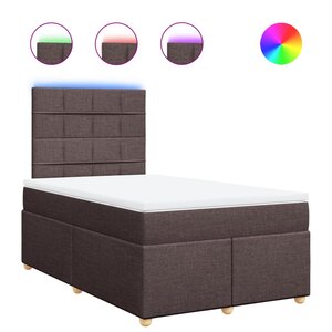 vidaXL Sommier à lattes de lit et matelas marron foncé 120x190cm tissu