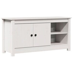 vidaXL Meuble TV Blanc 103x36 5x52 cm Bois de pin massif