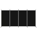vidaXL Cloison de séparation 4 panneaux Noir 346x180 cm Tissu