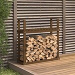 vidaXL Support bois de chauffage Marron miel 110x35x108 5 cm Bois pin