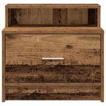 vidaXL Tables de chevet avec tiroir 2 Pièces vieux bois 51x31x47 cm