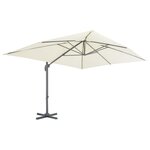 vidaXL Parasol de jardin avec base portable sable