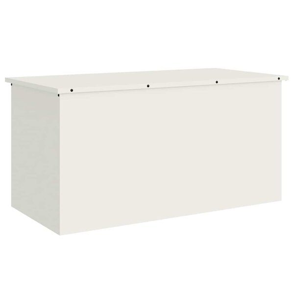 vidaXL Boîte de Rangement Extérieure Blanc 100 x 50 5 x 50 cm Acier