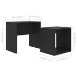vidaXL Ensemble de table basse Noir 48x30x45 cm Bois d'ingénierie
