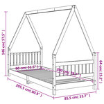 vidaXL Cadre de lit pour enfants noir 80x200 cm bois de pin massif