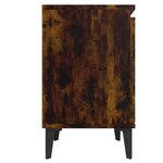 vidaXL Tables de chevet avec pieds en métal chêne fumé 40x30x50 cm