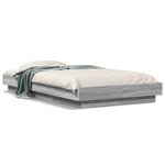 vidaXL Cadre de lit et lumières LED sans matelas sonoma gris 90x190 cm