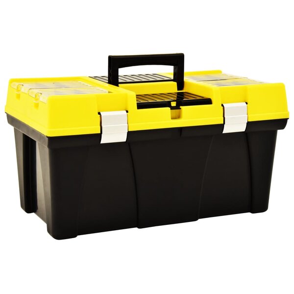 vidaXL Boîte à outils Plastique 595x337x316 mm Jaune