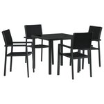 vidaXL Ensemble de salle à manger de jardin 5 pièces Noir Poly Rotin