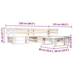 vidaXL Salon de jardin palette 4 Pièces Bois Blanc