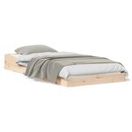 vidaXL Cadre de lit Marron 100 x 210 cm Bois massif en pin