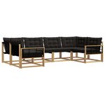 vidaXL Ensemble de canapés d'extérieur 6 pc Blanc et noir