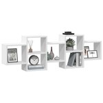 vidaXL Étagère murale blanc 129x18x42 cm bois d'ingénierie