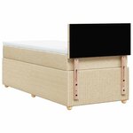 vidaXL Sommier à lattes de lit avec matelas Crème 90x200 cm Tissu