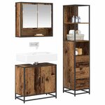 vidaXL Ensemble de mobilier de salle de bain 3 Pièces Bois Ancien