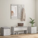 vidaXL Ensemble de meubles de couloir Gris béton Bois d'ingénierie