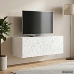 vidaXL Meuble TV mural 98 x 41 x 30 cm Blanc brillant