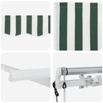 vidaXL Auvent Rétractable Vert et blanc 350 x 200 cm