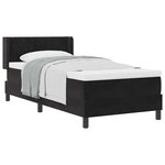 vidaXL Lit à ressorts avec matelas Noir 200 x 90 cm Polyester