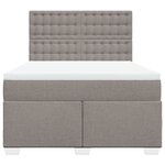 vidaXL Sommier à lattes de lit avec matelas Taupe 160x200 cm Tissu