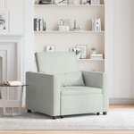 vidaXL Sofa-lit convertible 3-en-1 en velours gris clair
