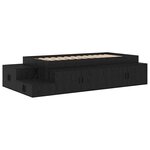 vidaXL Lit de rangement Noir Chêne 90x190 cm