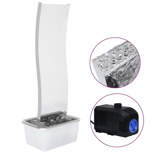 vidaXL Fontaine de jardin avec pompe Acier inoxydable 130 cm Courbé