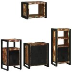 vidaXL Ensemble de mobilier de salle de bain avec étagère avec stockage avec porte 4 Pièces