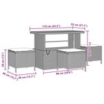 vidaXL Ensemble de canapé de jardin 9 Pièces Noir  Crème 110 x 55 x 71 cm