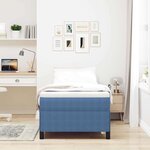vidaXL Cadre de lit Bleu 90 x 200 cm Tissu en velours côtelé