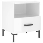 vidaXL Tables de chevet 2 Pièces blanc brillant 40x35x47 5 cm