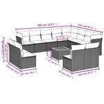 vidaXL Salon de jardin et coussins 13 Pièces mélange beige résine tressée