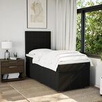 vidaXL Sommier à lattes de lit avec matelas Noir 100x200 cm Tissu