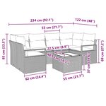 vidaXL Ensemble de canapé de jardin 7 Pièces Noir  Crème 55 x 55 x 37 cm