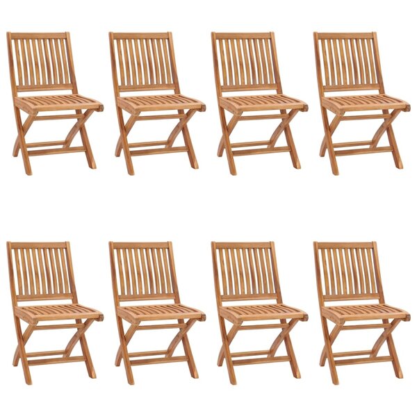 vidaXL Chaises pliables de jardin lot de 8 Bois de teck solide
