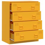 vidaXL Buffet jaune moutarde 67x39x83 cm acier