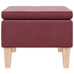 vidaXL Tabouret avec pieds en bois Rouge bordeaux Tissu