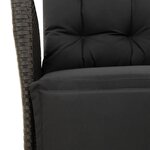 vidaXL Ensemble à manger de jardin coussins 7Pièces Noir Résine tressée