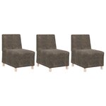 vidaXL Fauteuil avec oreiller 3 Pièces Gris foncé 55 cm Cuir suédé faux