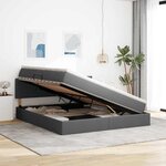 vidaXL Lit de rangement LED avec matelas Gris foncé 180 x 200 cm Tissu