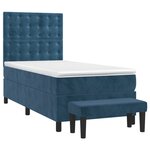 vidaXL Sommier à lattes de lit avec matelas Bleu foncé 90x190 cm