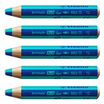Crayon multi-talents woody 3 in 1 duo - bleu foncé-turquoise x 5 STABILO
