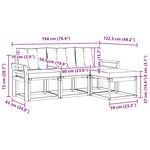 vidaXL Ensemble de canapés d'extérieur 4 pc Blanc et noir