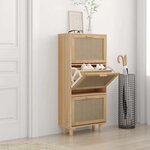 vidaXL Armoire à chaussures Marron 52x25x115cm Bois d'ingénierie/rotin