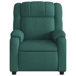 vidaXL Fauteuil de massage inclinable électrique Vert foncé Tissu