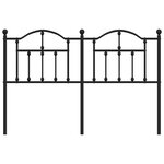 vidaXL Tête de lit métal noir 150 cm