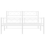 vidaXL Cadre de lit métal sans matelas et pied de lit blanc 140x200 cm